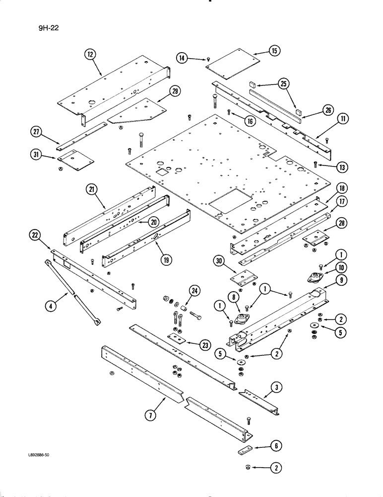 Схема запчастей Case IH 1670 - (9H-22) - OPERATORS PLATFORM (12) - CHASSIS