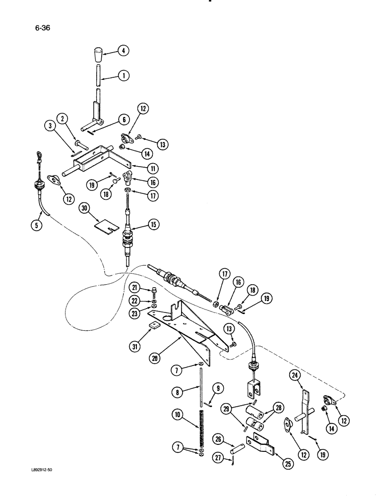 Схема запчастей Case IH 1670 - (6-36) - TRANSMISSION GEAR SHIFT CONTROL (03) - POWER TRAIN