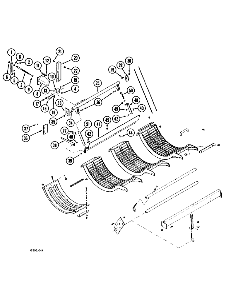 Схема запчастей Case IH 1682 - (9-044) - CONCAVE AND CONTROL (09) - CHASSIS ATTACHMENTS