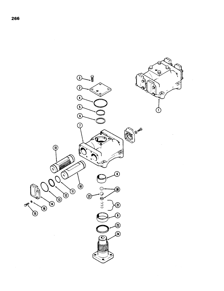 Схема запчастей Case IH 970 - (266) - A64504 STEERING ACTUATOR, WITH DUAL FRONT WHEELS, FIRST USED TRACTOR SERIAL NUMBER 8693001 (05) - STEERING