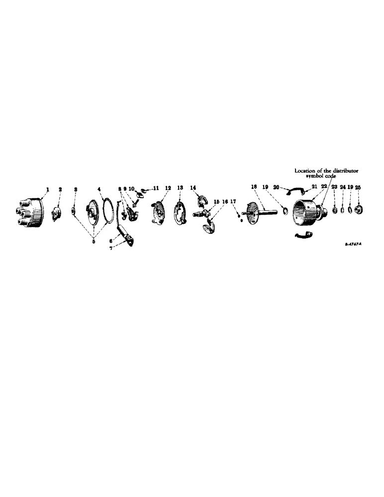 Схема запчастей Case IH 340 - (064) - ELECTRICAL SYSTEM, BATTERY IGNITION DISTRIBUTOR Lubrication System