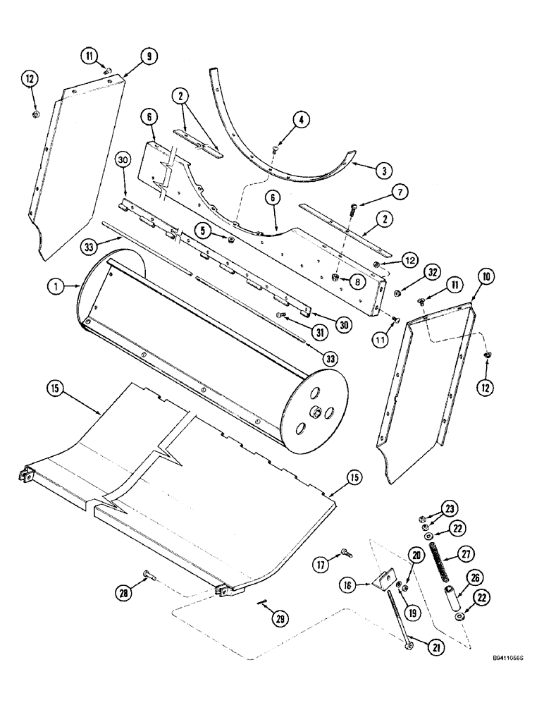 Схема запчастей Case IH 2166 - (9C-06) - DISCHARGE BEATER PAN, RICE, SPRING LOADED (15) - BEATER & CLEANING FANS