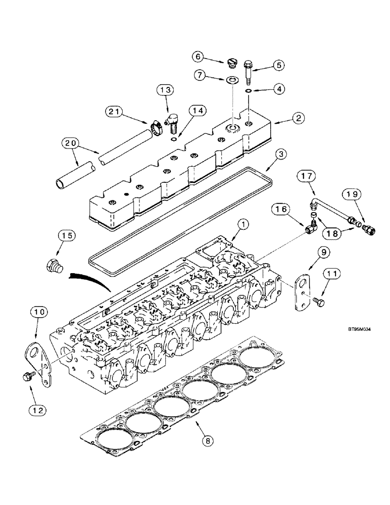 Схема запчастей Case IH 2166 - (2-35A) - CYLINDER HEAD COVER & GASKET, 6TA-830 EMISSIONS CERTIFIED ENGINE, COMBINE P.I.N. JJC0180000 & AFTER (01) - ENGINE