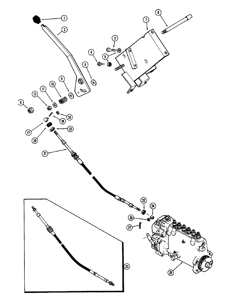 Схема запчастей Case IH 2470 - (042) - THROTTLE CONTROLS, 504BDT DIESEL ENGINE (03) - FUEL SYSTEM