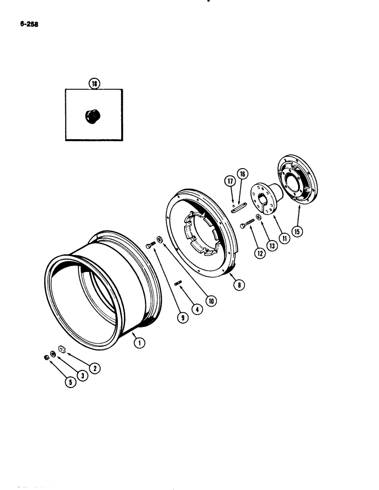 Схема запчастей Case IH 2294 - (6-258) - CAST DUAL REAR WHEELS, WITH 34 INCH (864MM) RIM, FOR 3-1/2 INCH (89MM) DIAMETER AXLE (06) - POWER TRAIN