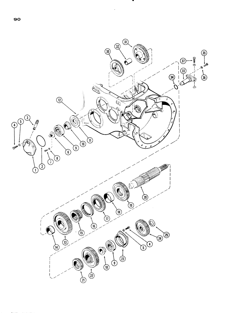 Схема запчастей Case IH 930-SERIES - (090) - TRANSMISSION, SLIDING GEAR SHAFT (06) - POWER TRAIN