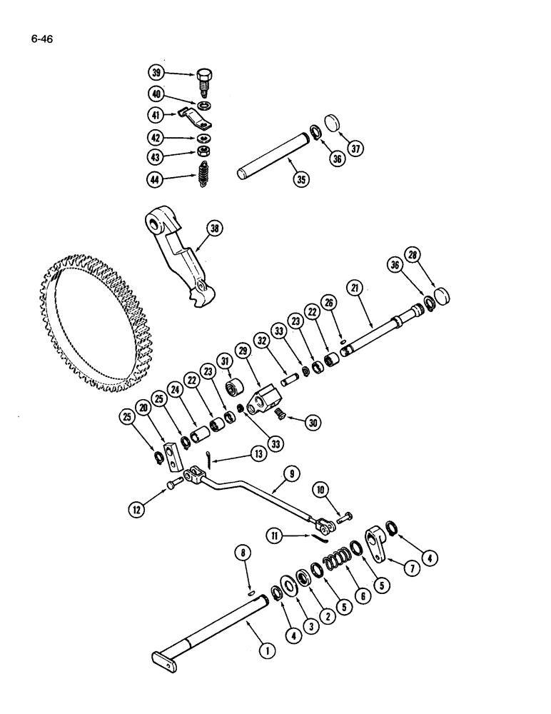 Схема запчастей Case IH 3394 - (6-46) - DIFFERENTIAL, PARK LOCK (06) - POWER TRAIN