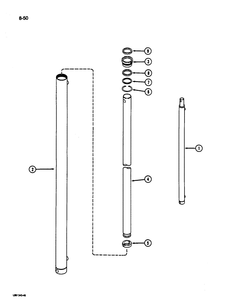 Схема запчастей Case IH 1822 - (8-50) - BASKET LIFT SLAVE CYLINDER (07) - HYDRAULICS