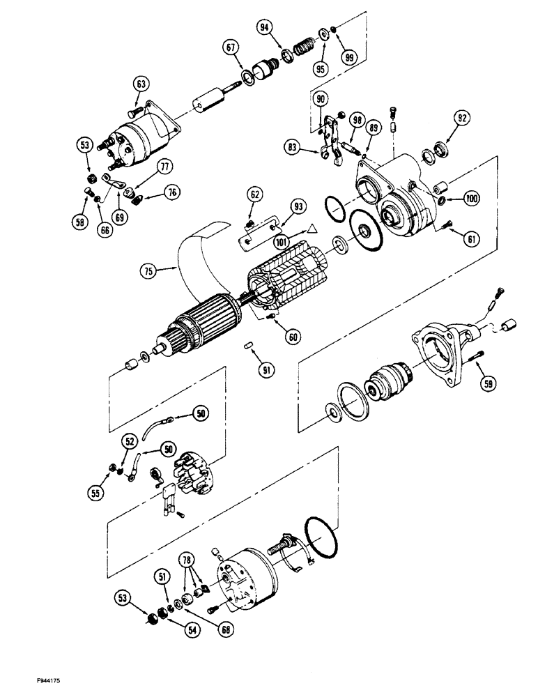 Схема запчастей Case IH 9280 - (4-052) - STARTER ASSEMBLY, DELCO REMY, (CONT) (04) - ELECTRICAL SYSTEMS