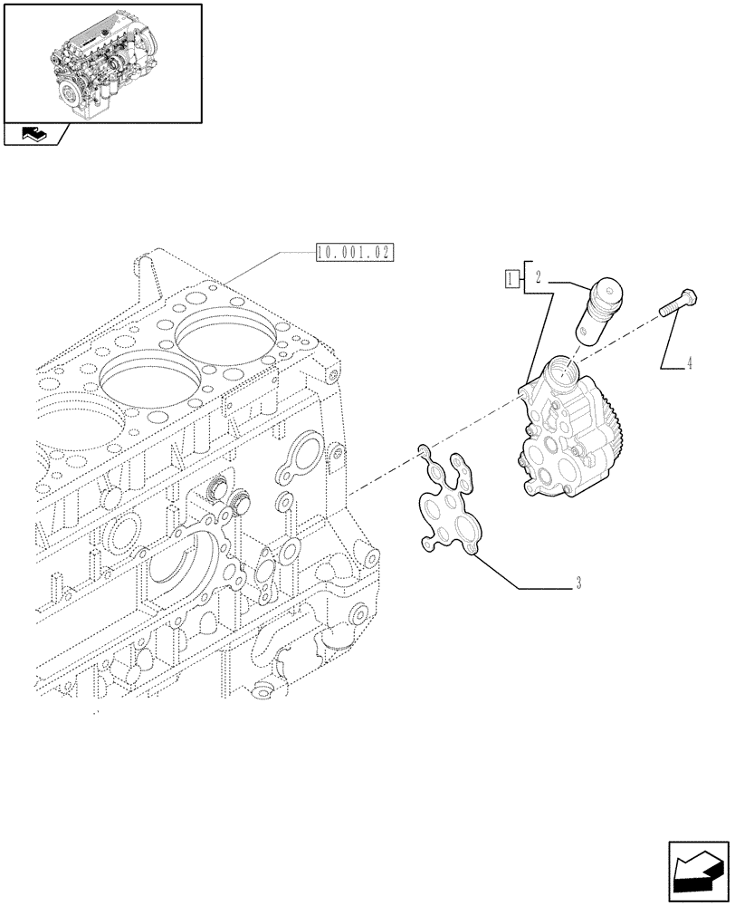 Схема запчастей Case IH F3CE0684F E001 - (10.304.01) - PUMP, ENGINE OIL & RELATED PARTS (504361004) (01) - ENGINE