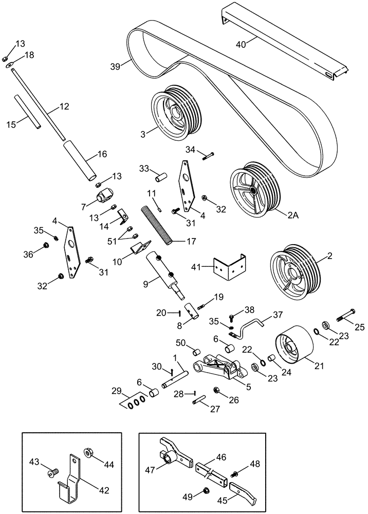 Схема запчастей Case IH 2377 - (09A-06) - SEPARATOR DRIVE PULLEY AND IDLER (13) - FEEDER