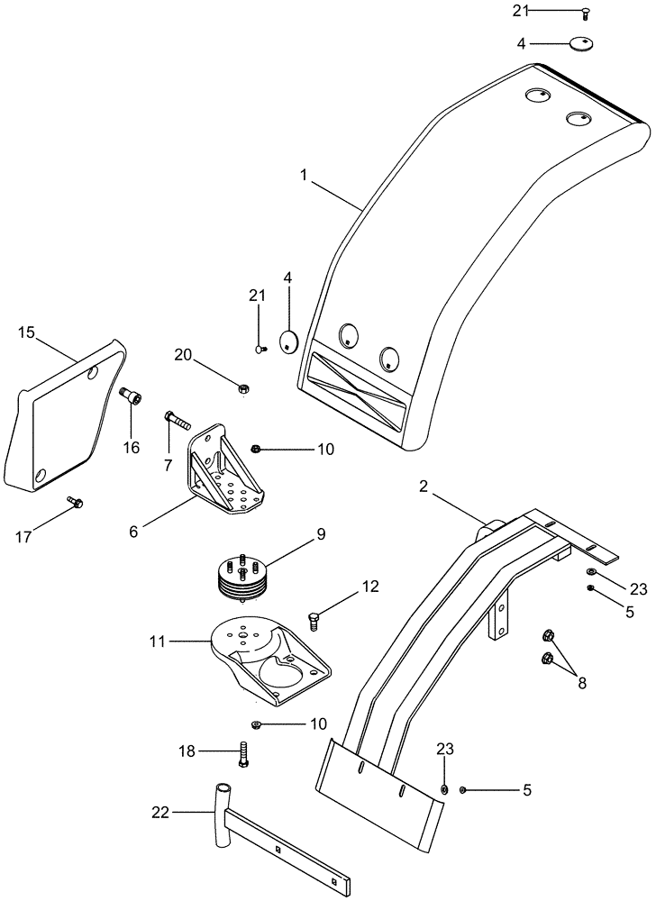 Схема запчастей Case IH MAGNUM 255 - (09-04) - FENDERS - FRONT, NARROW (09) - CHASSIS/ATTACHMENTS