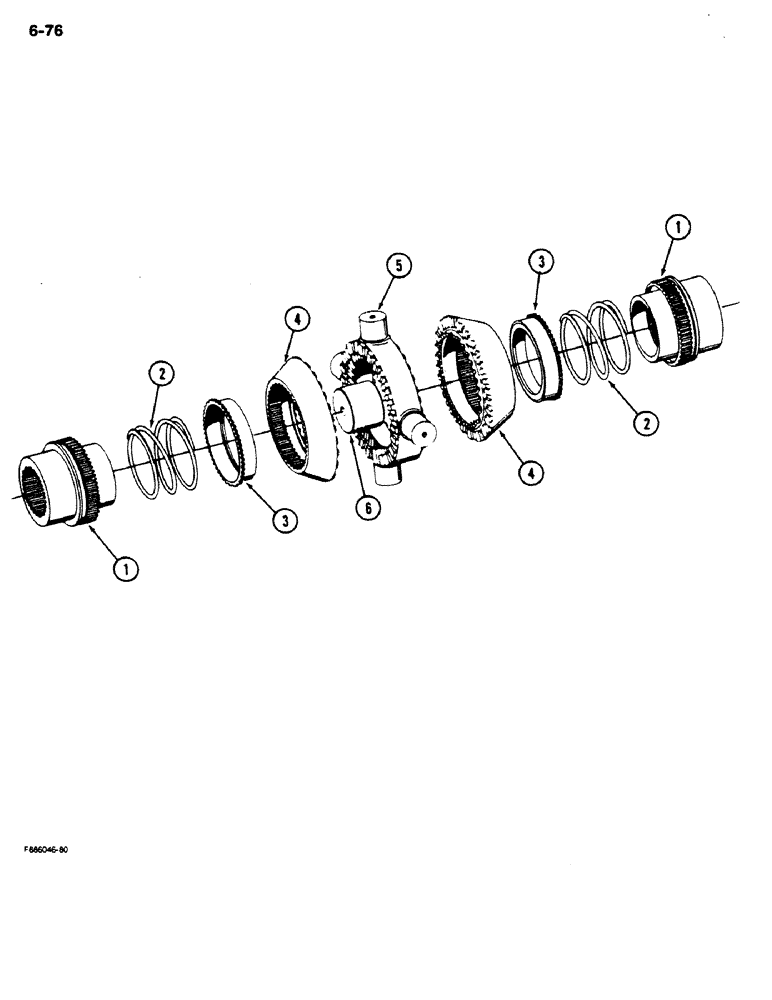 Схема запчастей Case IH 9170 - (6-76) - AXLE ASSEMBLY, NO-SPIN ASSEMBLY, K598.70 AXLE (06) - POWER TRAIN