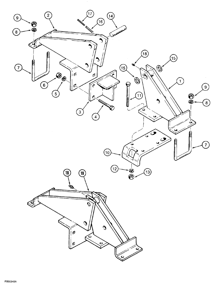 Схема запчастей Case IH 5700 - (9-114) - SECONDARY WING LIFT HINGES - FRONT, LEVEL LIFT MODELS, DOUBLE FOLD, 41 FOOT WIDE (18) - MISCELLANEOUS