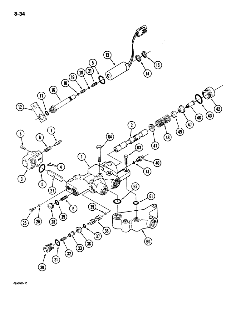 Схема запчастей Case IH 9180 - (8-34) - HITCH VALVE ASSEMBLY (08) - HYDRAULICS