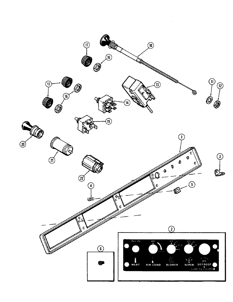 Схема запчастей Case IH 2470 - (304) - CAB, CONTROLS AND PANEL, USED PRIOR TO CAB SERIAL NO. 7813600 (09) - CHASSIS/ATTACHMENTS