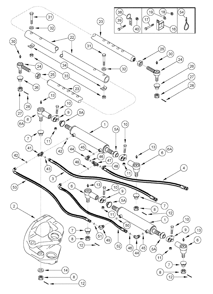 Схема запчастей Case IH 2388 - (05-21) - STEERING CYLINDER AND TIE ROD - POWER GUIDE AXLE - DUAL STEERING CYLINDER (11) - TRACKS/STEERING