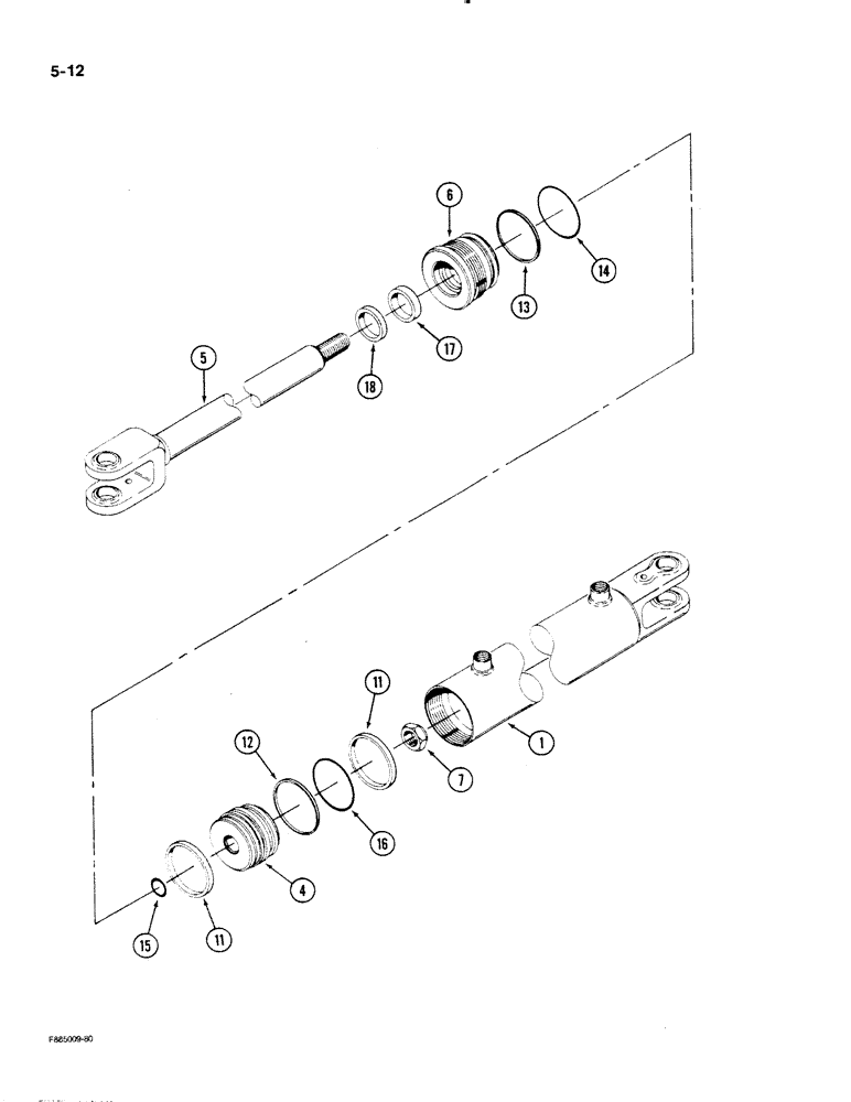 Схема запчастей Case IH STEIGER - (5-12) - STEERING CYLINDER (05) - STEERING