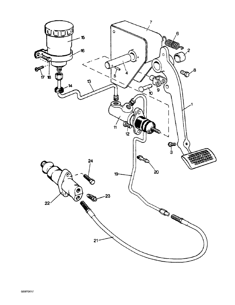 Схема запчастей Case IH 1210 - (6-16) - RELEASE MECHANISM FOR TRANSMISSION CLUTCH, HYDRAULIC COMPONENTS, TRACTORS FOR EUROPE ONLY (06) - POWER TRAIN