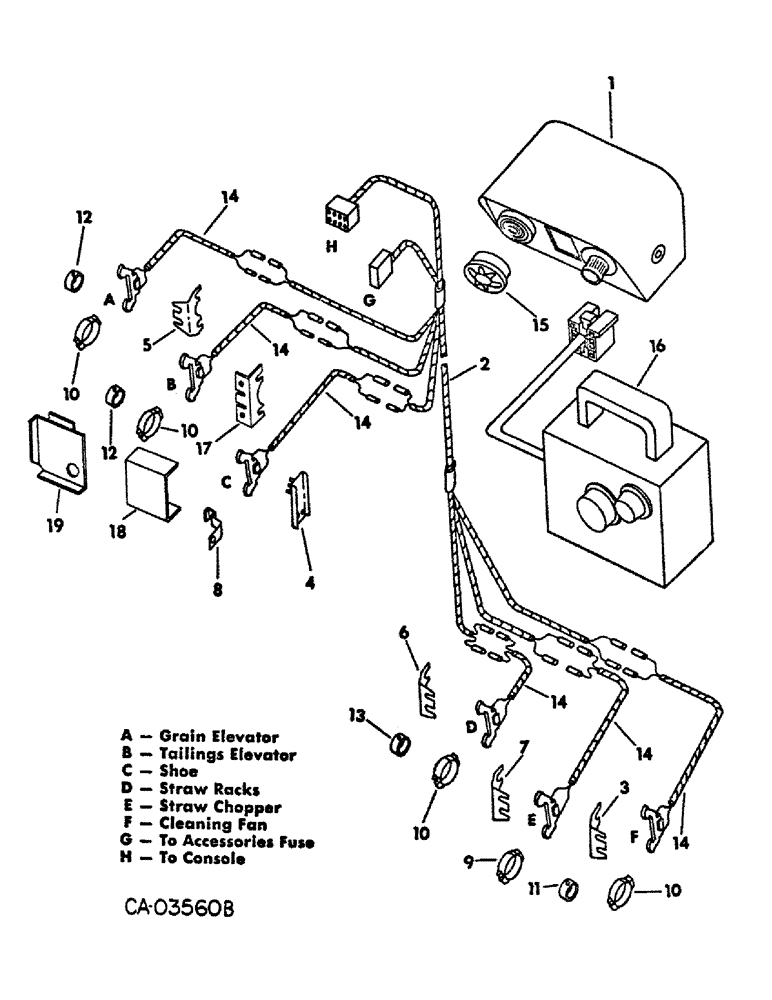 Схема запчастей Case IH 815 - (08-22) - ELECTRICAL, DIGITAL READ OUT MONITOR (06) - ELECTRICAL