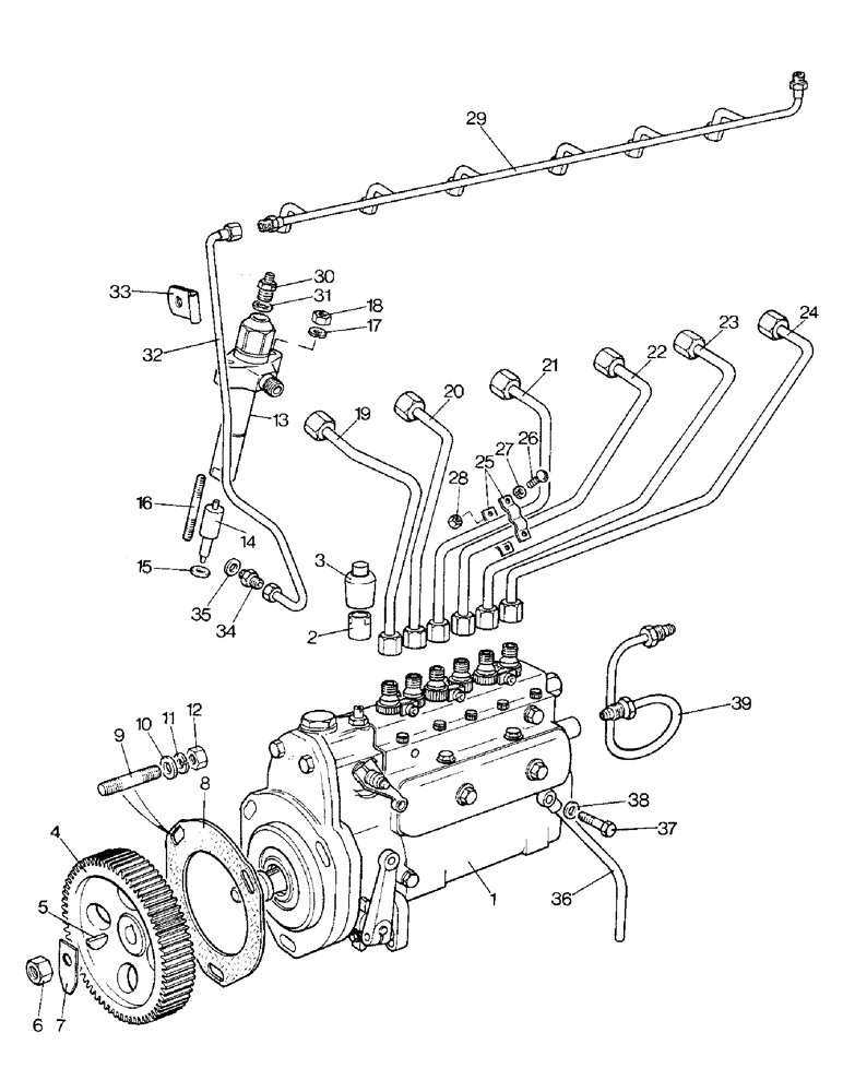 Схема запчастей Case IH 1690 - (A06-1) - INJECTION PUMP, INJECTORS AND PIPES (01) - ENGINE