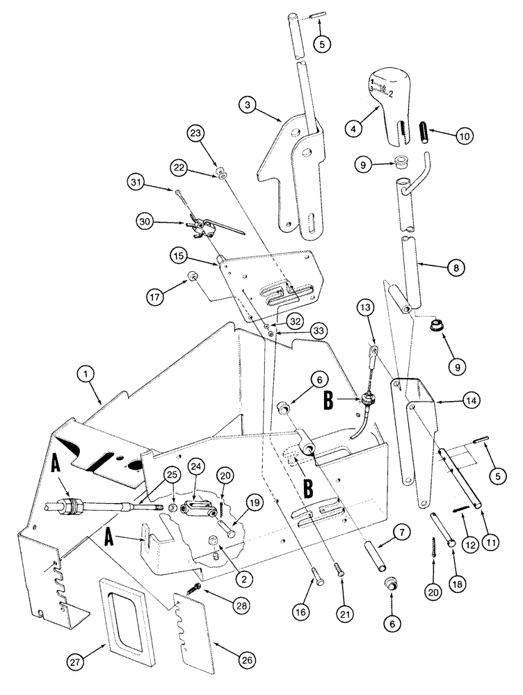 Схема запчастей Case IH 2388 - (06-21) - CONTROLS - TRANSMISSION UPPER SHIFT (03) - POWER TRAIN