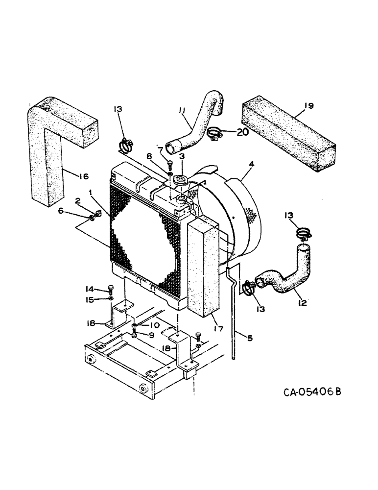 Схема запчастей Case IH 284 - (06-01) - COOLING, RADIATOR AND CONNECTIONS, GASOLINE ENGINE TRACTORS Cooling