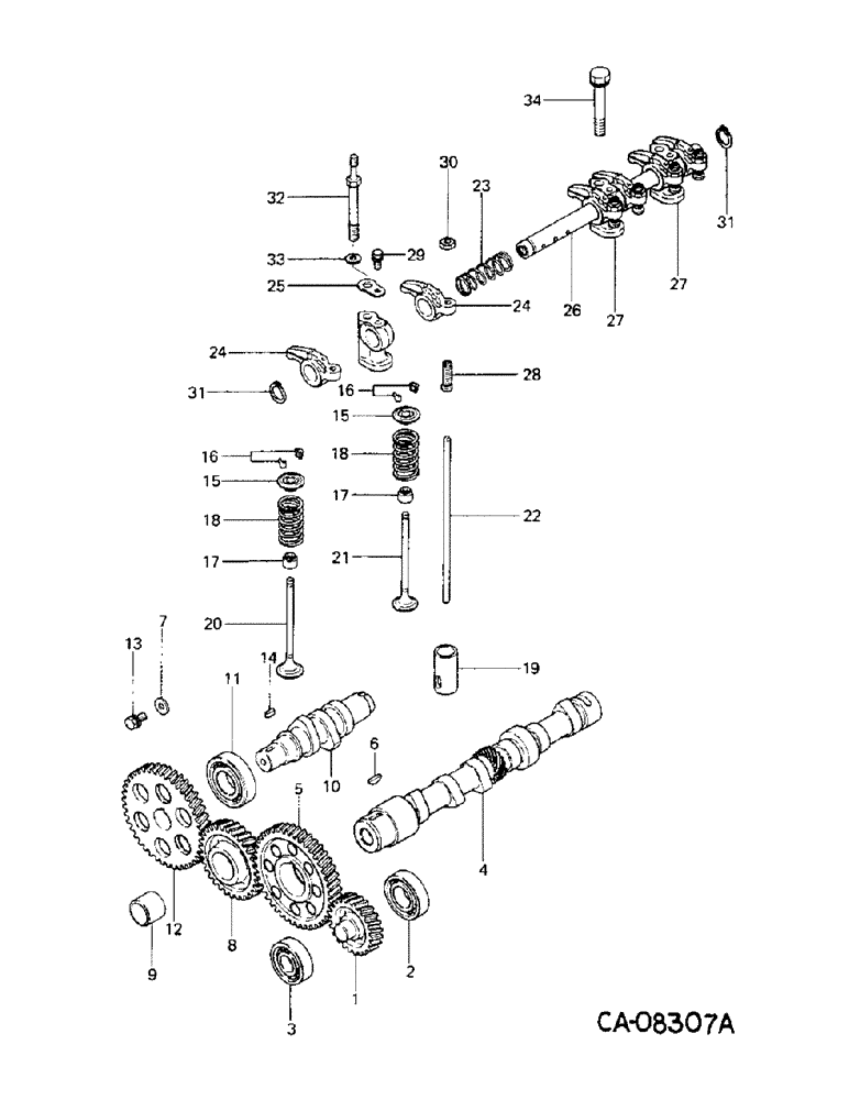 Схема запчастей Case IH 254 - (12-19) - POWER, CAMSHAFT, VALVES, GEARS AND CONNECTIONS Power