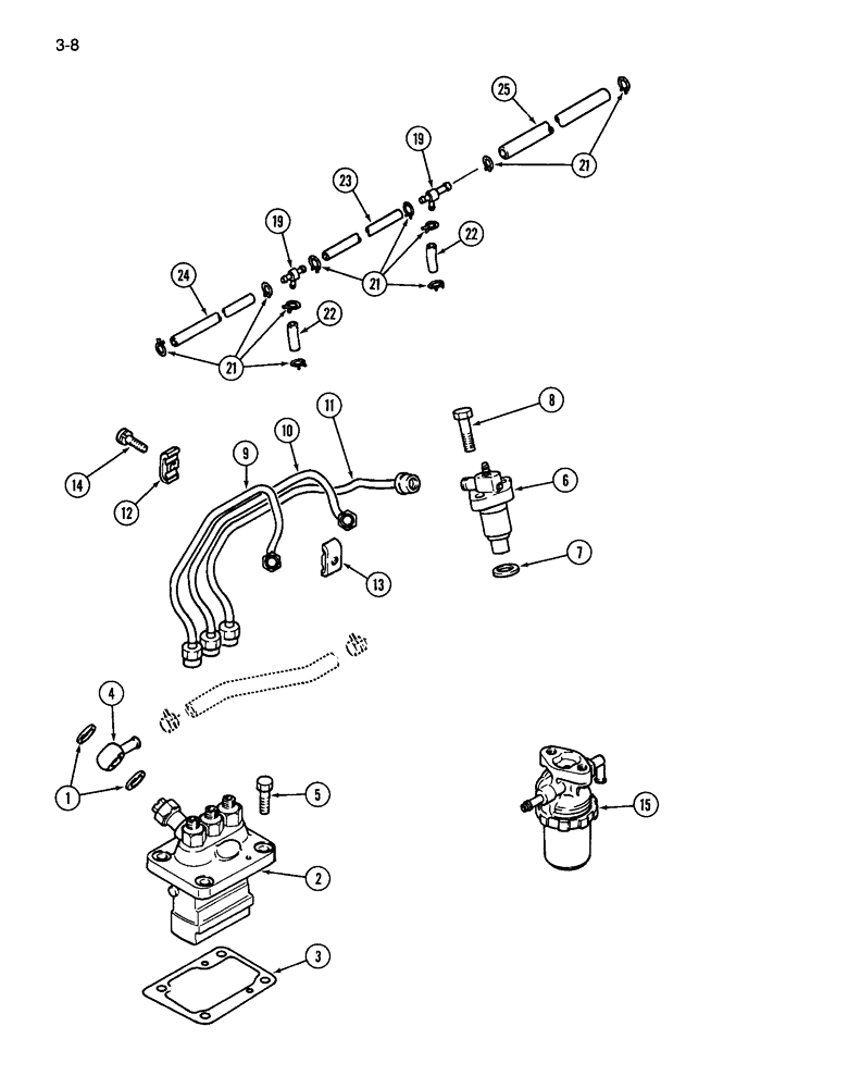 Схема запчастей Case IH 265 - (3-08) - FUEL INJECTION SYSTEM (03) - FUEL SYSTEM