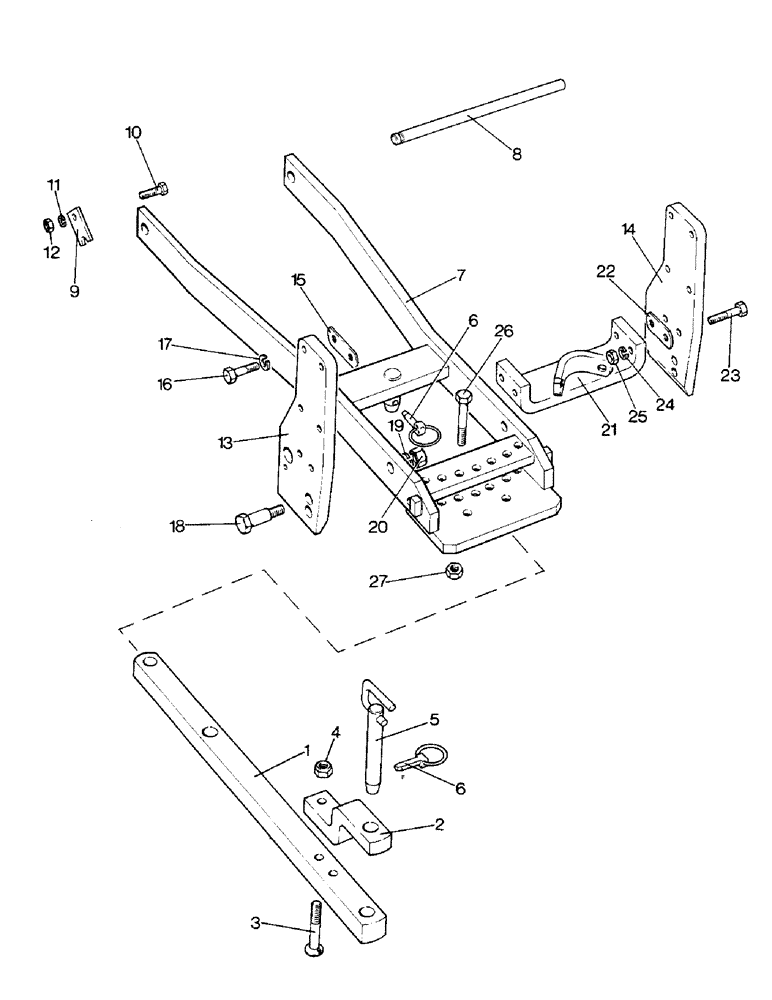 Схема запчастей Case IH 1690 - (L06-1) - UNIVERSAL DRAWBAR (09) - IMPLEMENT LIFT