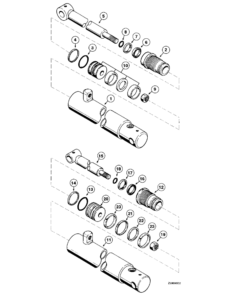 Схема запчастей Case IH 2250 - (2-52) - WELDED DOUBLE ACTING CYLINDERS, 2-1/4 ID X 18-3/8 INCH STROKE 