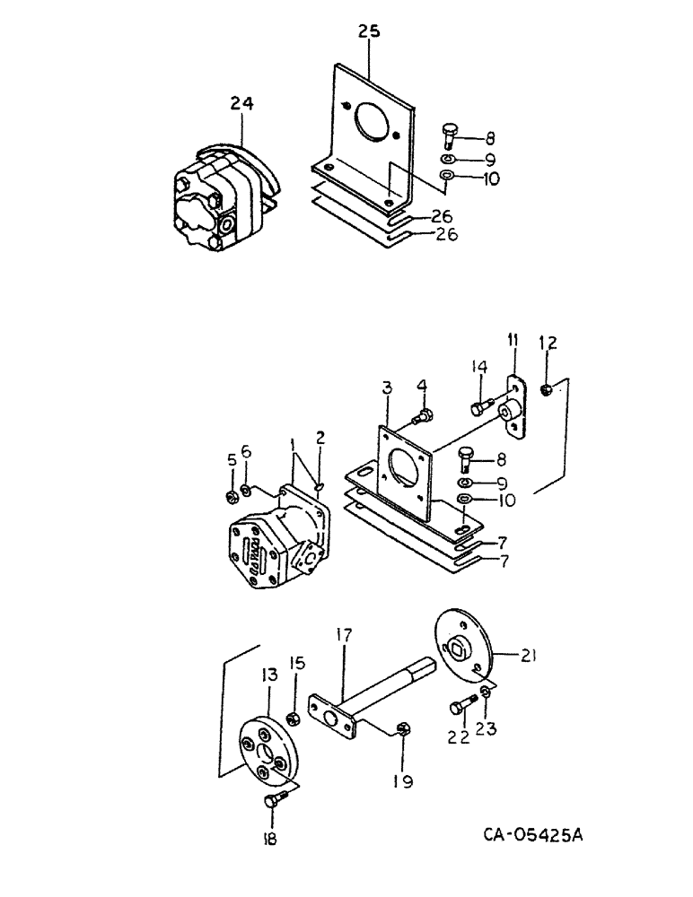 Схема запчастей Case IH 284 - (10-18) - HYDRAULICS, HYDRAULIC PUMP CONNECTING, GASOLINE ENGINE TRACTORS (07) - HYDRAULICS