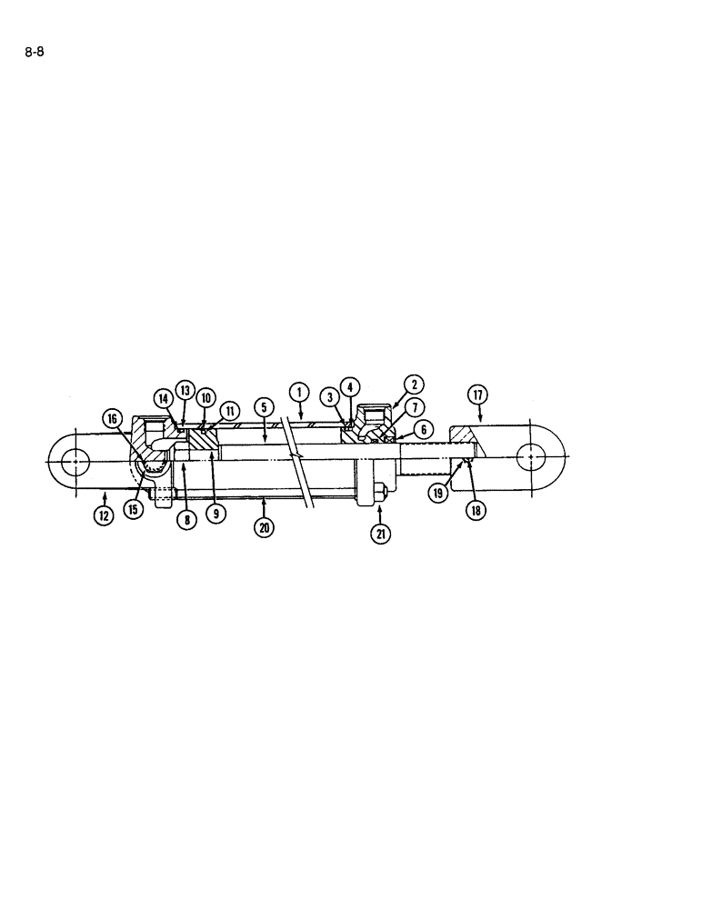 Схема запчастей Case IH 575 - (8-08) - HYDRAULIC CYLINDER, DOUBLE ACTING, 2 ID X 8 INCH STROKE, IH (08) - HYDRAULICS