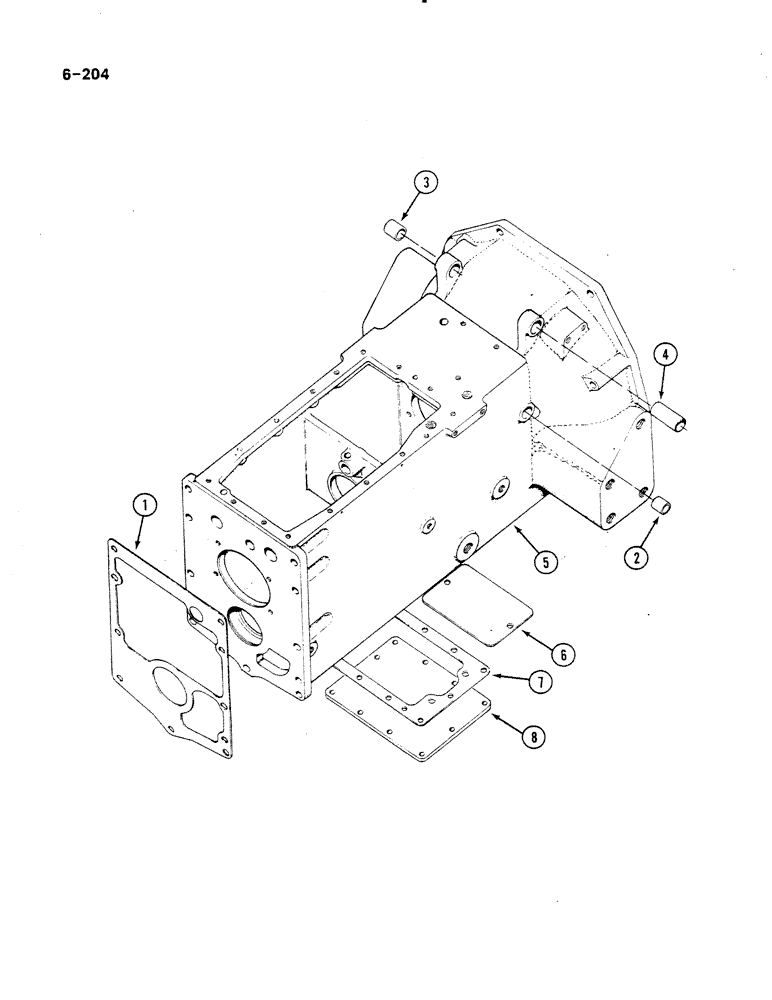 Схема запчастей Case IH 485 - (6-204) - CLUTCH HOUSING AND CONNECTIONS (06) - POWER TRAIN