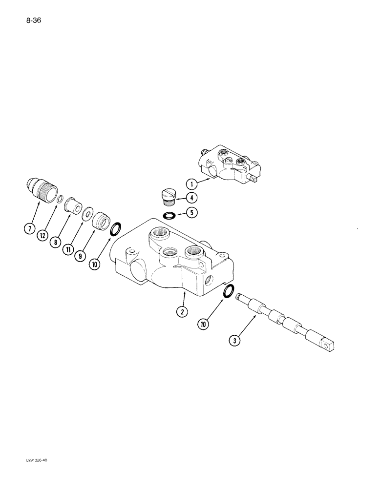 Схема запчастей Case IH 1844 - (8-36) - DRUM HEIGHT CONTROL VALVE (07) - HYDRAULICS