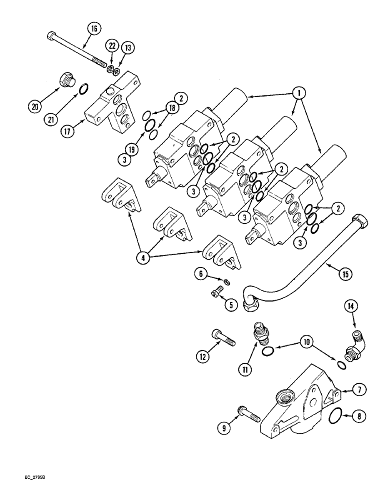 Схема запчастей Case IH 4240 - (8-26) - REMOTE AUXILIARY VALVES, 1ST, 2ND, OR 3RD BANK MOUNTING, WITH CAB (08) - HYDRAULICS