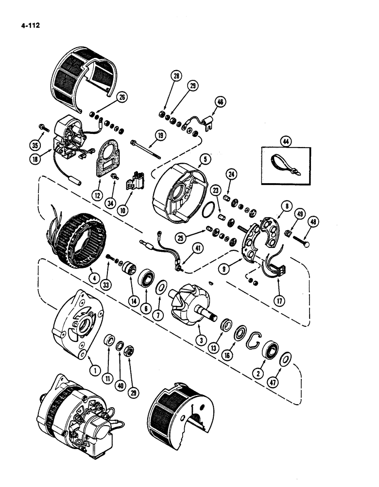 Схема запчастей Case IH 782 - (4-112) - ALTERNATOR GENERATOR, 90 AMPERE MOTOROLA (06) - ELECTRICAL SYSTEMS