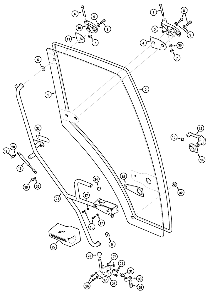 Схема запчастей Case IH MX100 - (09-26) - DOOR LEFT (09) - CHASSIS/ATTACHMENTS