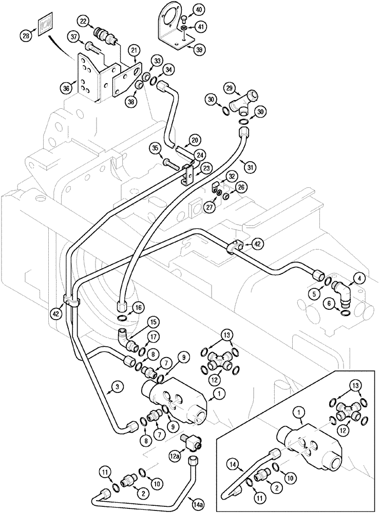 Схема запчастей Case IH MX110 - (07-09) - HYDRAULIC TRAILER BRAKE CIRCUIT (07) - BRAKES