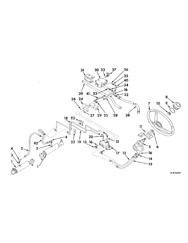 Схема запчастей Case IH 424 - (105) - STEERING MECHANISM, POWER STEERING Steering Mechanism