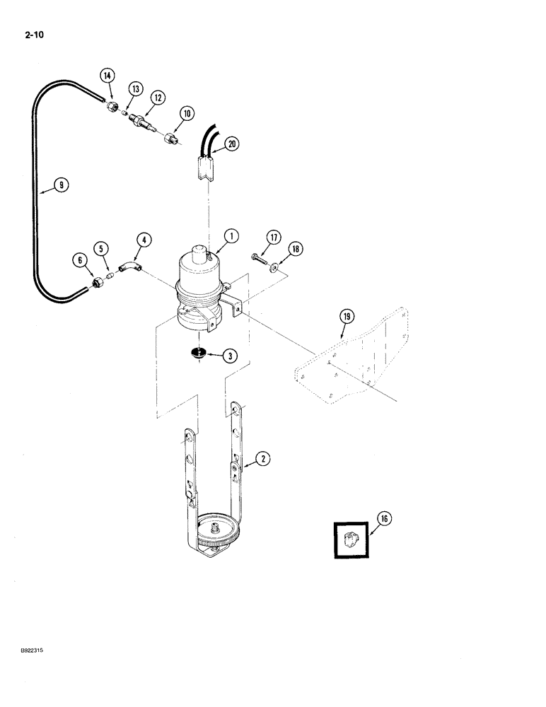 Схема запчастей Case IH 9230 - (2-010) - ETHER STARTING SYSTEM (02) - ENGINE