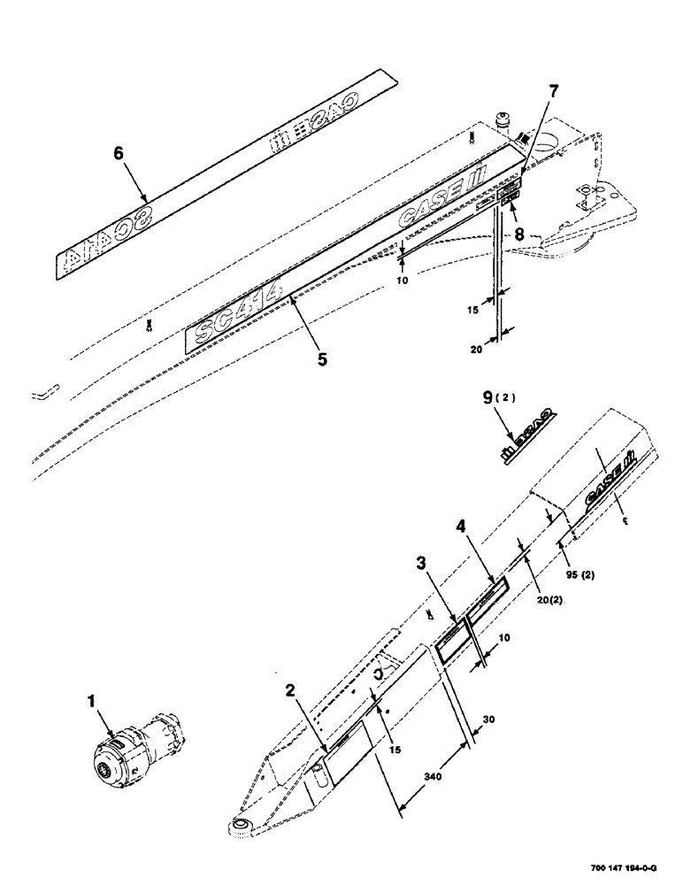 Схема запчастей Case IH SC414 - (9-04) - DECALS AND LOCATION DIAGRAM (SC414) (09) - CHASSIS