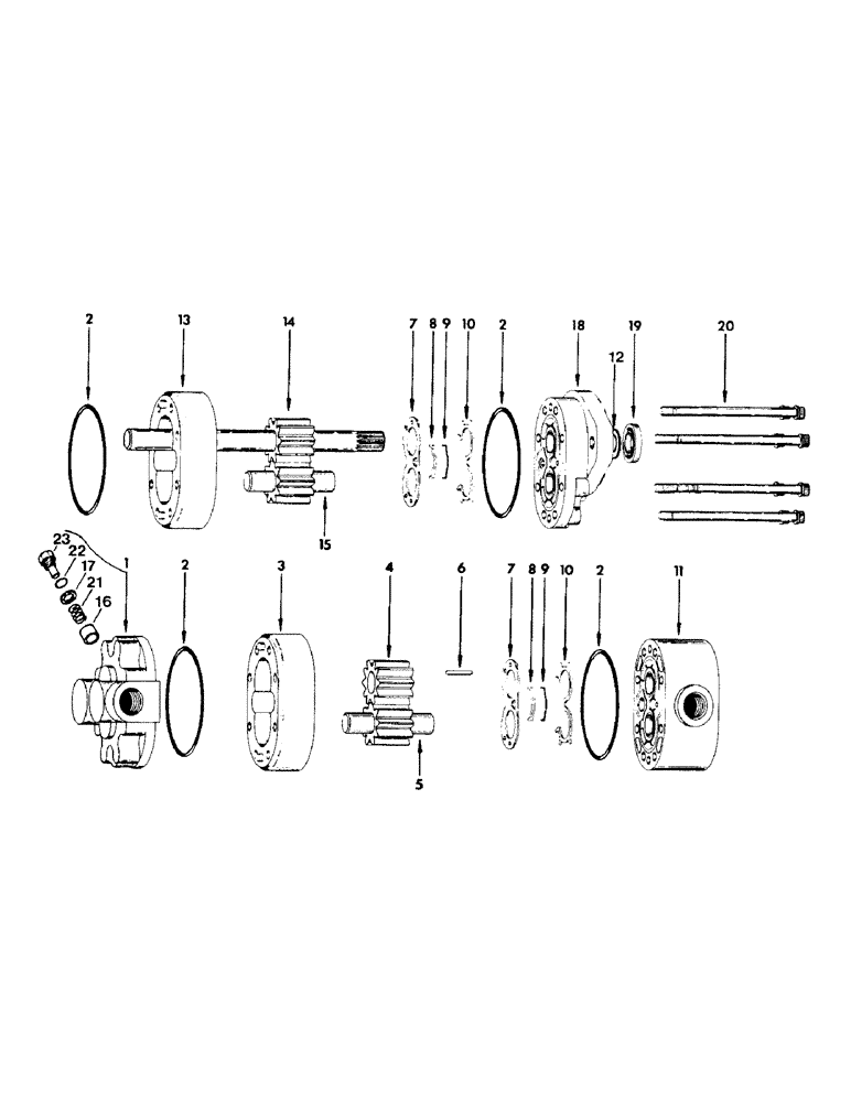 Схема запчастей Case IH 6500 - (6-08) - DOUBLE GEAR PUMP (06) - POWER TRAIN