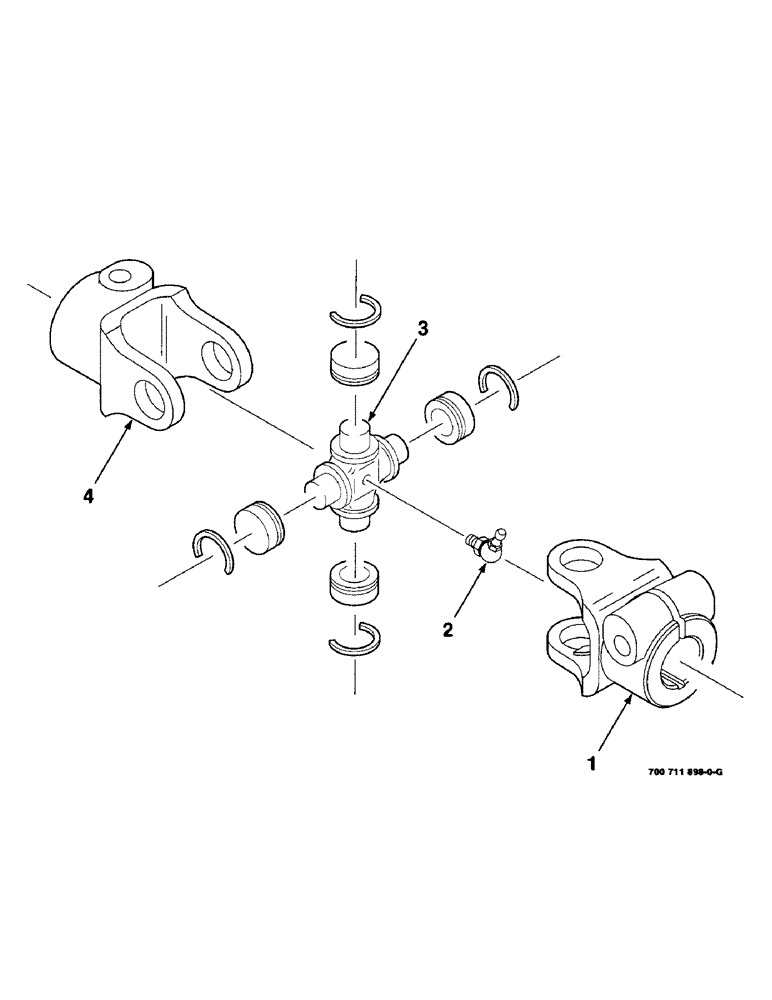 Схема запчастей Case IH 425 - (2-10) - U-JOINT ASSEMBLY, 700711898 U-JOINT ASSEMBLY COMPLETE (58) - ATTACHMENTS/HEADERS