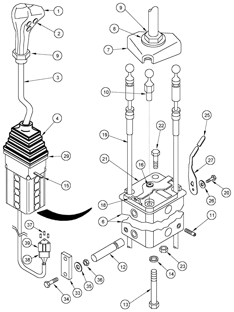 Схема запчастей Case IH L505 - (08-23) - CONTROL ASSEMBLY 3 FUNCTION MX80C - MX100C (08) - HYDRAULICS