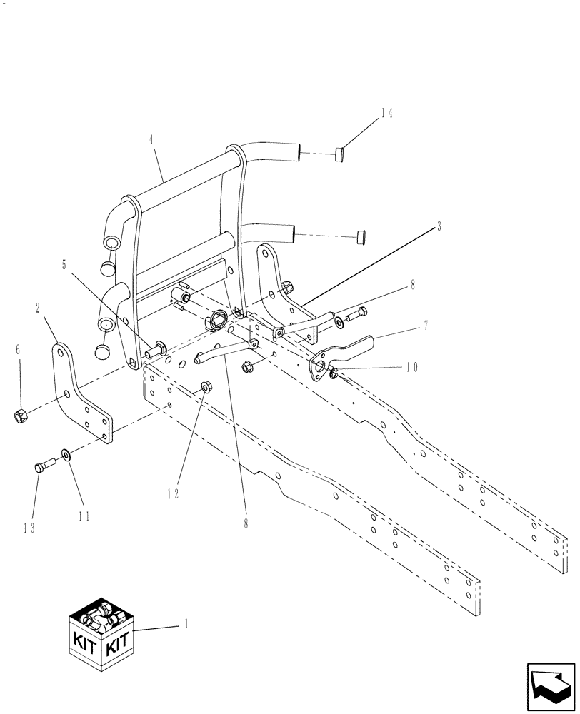 Схема запчастей Case IH FARMALL 40B - (88.100.10) - DIA KIT, GRILLE GUARD - 719849226 (88) - ACCESSORIES