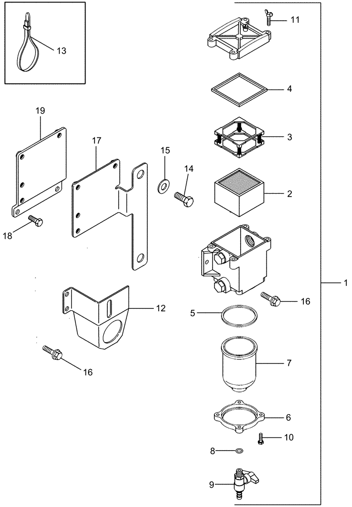 Схема запчастей Case IH MX215 - (03-10) - FUEL SEPARATOR FILTER (03) - FUEL SYSTEM