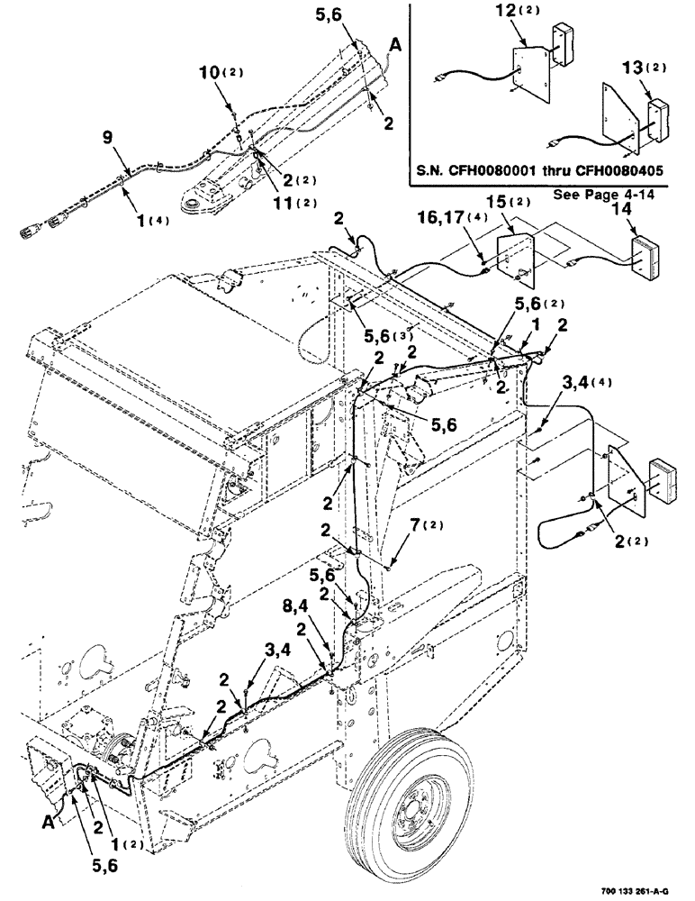 Схема запчастей Case IH 8455T - (4-12) - TAIL LIGHT ASSEMBLY (06) - ELECTRICAL