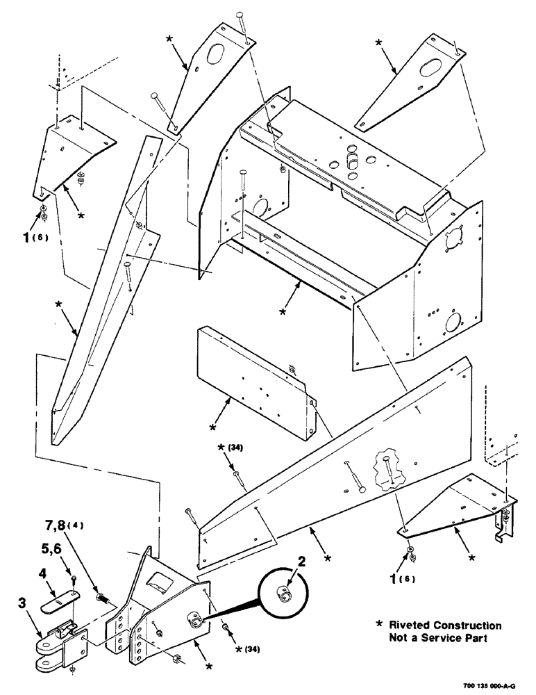 Схема запчастей Case IH 8435 - (7-04) - HITCH AND TONGUE ASSEMBLIES, SERIAL NUMBER CFH0124001 THROUGH CFH0124137 (12) - MAIN FRAME