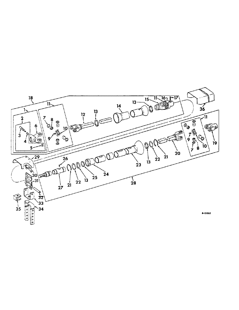 Схема запчастей Case IH 57 - (A-47) - POWER TAKE-OFF ATTACHMENT, DRIVE SHAFTS FOR 540 AND 1000 RPM 